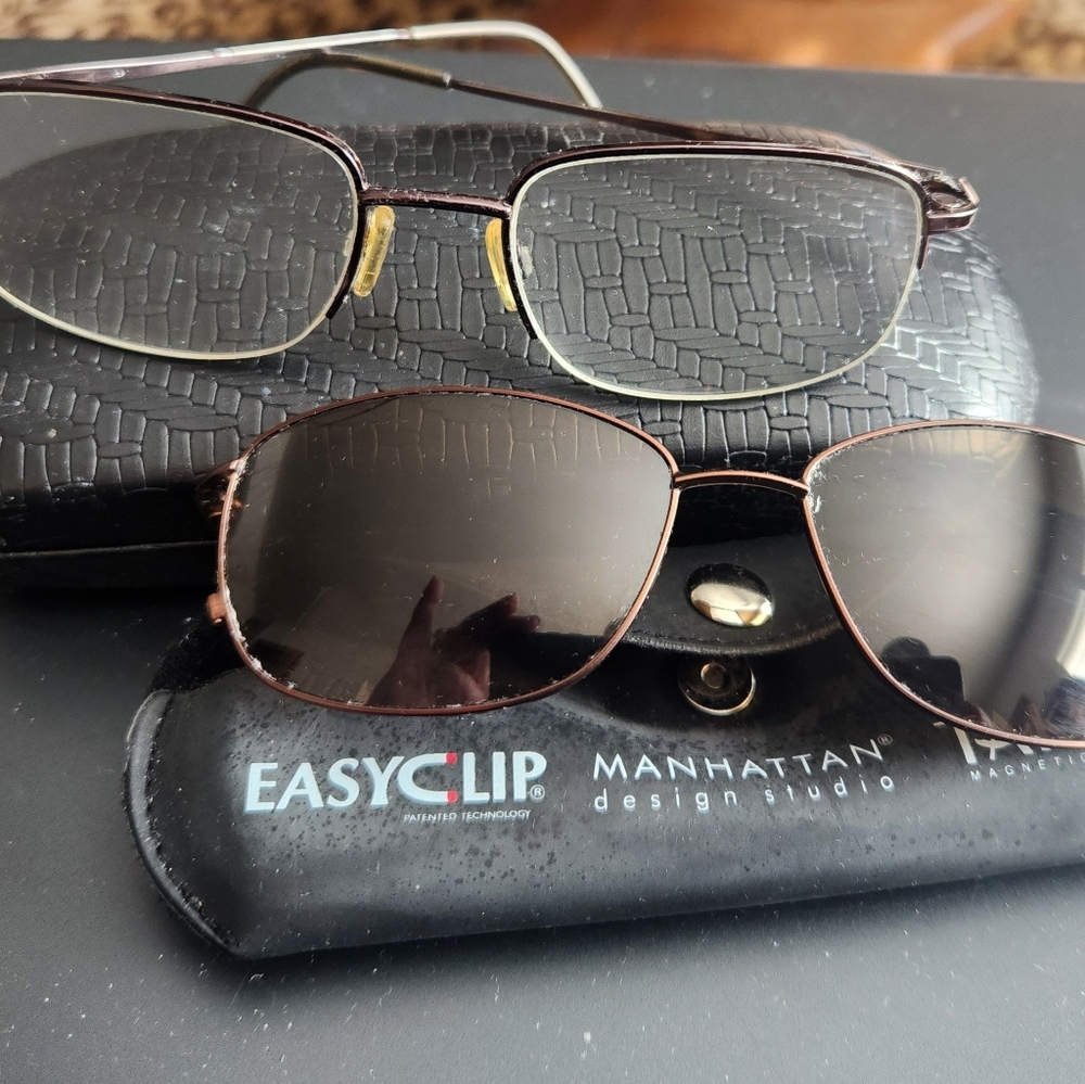 EASYCLIP MG747 47-19-135 BRONZE FLEX HINGE W/POLARIZED CLIP Ons,Eyeglass Frames